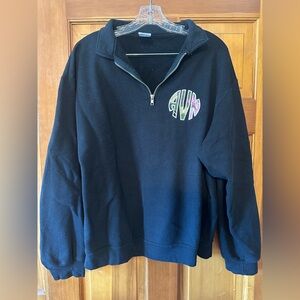 Monogrammed Vera Bradley - AVN - Jerzees Black Super Sweats Quarter Zip